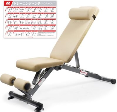 ritfitトレーニングベンチ、傾斜ベンチ、調整可能なフラットベンチ、調整可能な角度、簡単なアセンブリが必要、折りたたみ可能、便利なストレージ、座り、負荷容量882.1ポンド（400 kg）、筋肉トレーニング、