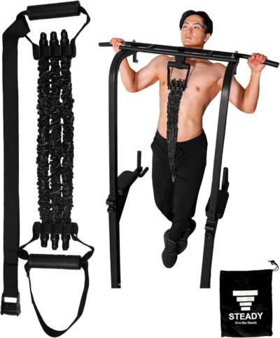ハンドル、調整可能、プルアップアシスタンス、154.4ポンド(70 kg)、85 kg(女性)、筋肉トレーニングチューブ、チンアップバー、チンアップマシン付きの安定したプルアップアシストチューブ