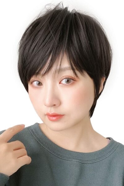 ブライトララHF1284-BC-Mショートフルウィッグ、ボブ、ナチュラルウィッグ、男性用服、短い髪、短いボブ