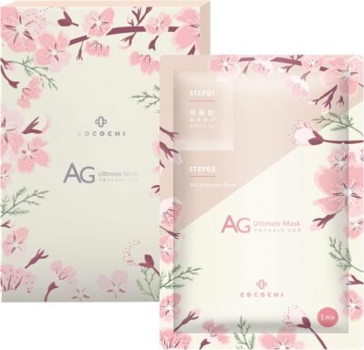 Cocochi cocochi Facial Essence Mask、桜の花、AGフェイスパック、シートマスク、フェイスマスク、スキンケア、乾燥肌、美容パック、トーンアップ、老化ケア、変化、グライム、光沢のある肌、保湿、粗い肌、