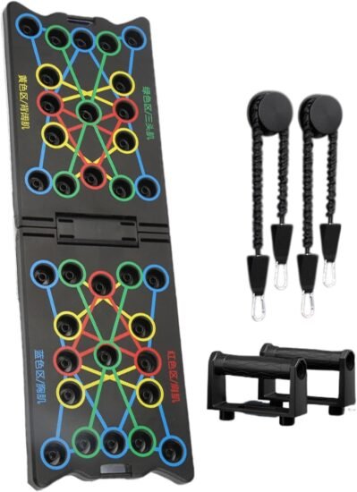 フィットネス用プッシュアップボード、フィットネスプッシュアップボード -筋力トレーニング用のポータブルフロアプッシュアップハンドル -自宅、ジム、旅行用の筋力トレーニング器具折りたたみ腕立て伏せスタンド