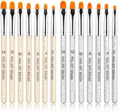 YFFSFDC 14PCSラウンドブラシネイルアートブラシネイルブラシジェルブラシネイル用品