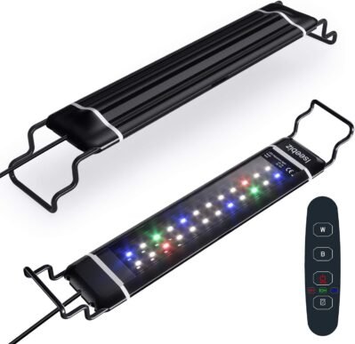IPL-30アクアリウム照明、LEDライト、水族館照明、熱帯魚光、タイマー(6/10/12 h/不定時刻)、3つの照明モード、10の輝度調整、スライドタイプ、24 LED、50,000時間、長寿命、