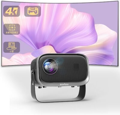 ソフボイプロジェクター天井投影家の使用-18000lm 1080p 400Ansi電気フォーカス、双方向Bluetooth 5.3、Wifi6、Keystone Correstion、300 “大画面、4K互換、Hifiスピーカー、ミニホーム