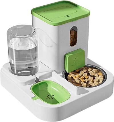CATオートマチックフィーダー – 自動ペットフィーダー|ペットフィーダー|キャットフードディスペンサー自動|自動水ディスペンサーと食品ディスペンサー|小さなペットのためのウォーターディスペンサー付きキャットフードフィーダー、猫