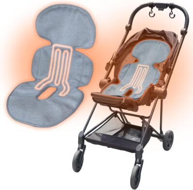 （SNSシリーズのタオタオホットトピック）ベビーカーシート、冬、ベビーカー、コールド保護、毛布、サーマルケープ（タオタオ暖房シート、3暖房レベル）（灰色）