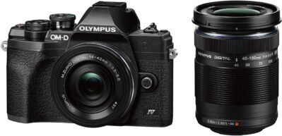 OMシステム/オリンパスオリンパスミラーレスSLRカメラOM-D E-M10 MARKIV EZダブルズームキット、ブラック