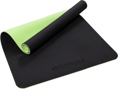 Titiroba EC0005トレーニングマット、エクササイズバイク、サイクルトレーナーマット、筋肉トレーナー、エクササイズ、ルームランナー、ホームジム、ベンチ、エクササイズ装置マット、防音、衝撃吸収、59.1 x 35.4 x 0.4
