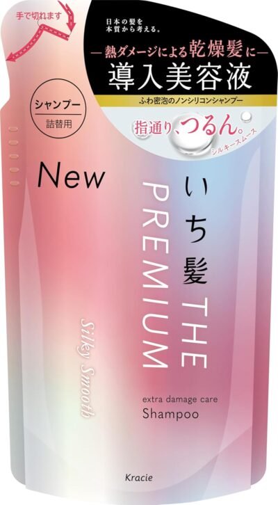 シチカミプレミアムエクストラダメージケアシャンプー(絹のような滑らか)、ヘアケア、非シリコン、修理、補充、11.8 fl oz(340 ml)、11.8 fl oz(340 ml)
