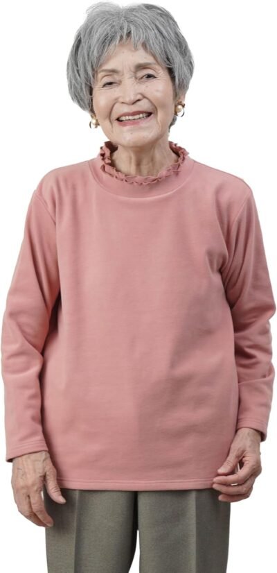soii、乾燥機セーフ、暖かい、二重のまろやかな首、カットと縫製、女性用、ギフト、シニアファッション、60年代、70年代、80年代