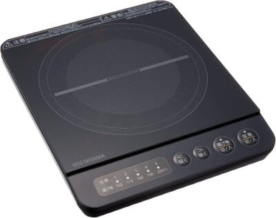 Iris Ohyama IHK-T38-B誘導ストーブ誘導調理ヒーター、1,000 W、テーブルトップデザイン、ブラック