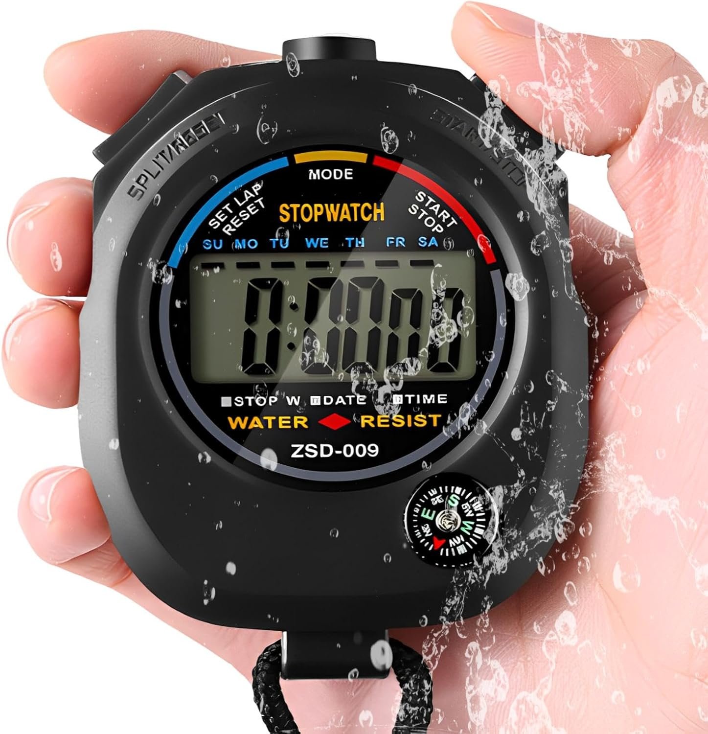 フォグマンストップウォッチスポーツデジタル使いやすい正確な多機能審判タイマー