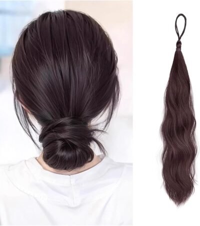 ヌートゥノーフパンウィッグ、ヘアエクステンション、ポイントウィッグ、スタイリッシュ、ヘアエクステンション、エラスティックスタイル、髪の飾り、スタイリッシュ、ヘアアレンジメント、シュリューチー、19.7インチ（50 cm）、パンヘア、ポニーテールリング、ウィッグ、レディース、