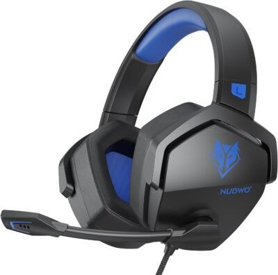 Nubwo N16ゲームヘッドセットPS4ヘッドセットノイズリダースマイク、ミュート機能、サラウンドサウンド、耐久性があり、柔軟で、快適で、伸縮性のあるゲームヘッドフォンがFPS/PUBG/Xboxと互換性があります