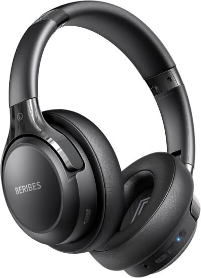 Beribesヘッドフォン、Bluetooth 65時間再生、6 EQモード、ワイヤレスヘッドフォン、Bluetooth 5.3、重量はわずか6.3オンス（180 g）、快適なフィット、マイク付きヘッドフォン、Hifiステレオ、ワイヤレス、ワイヤレス、デュアル