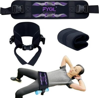 Fygl hipスラストベルト、ダンベル用の折りたたみ式ヒップスラストバンド、ケトルベル、またはプレートは、ジム、股関節スラストマシン、ホームワークアウト用のスリップパッドを備えた最大300ポンドの重量を保持します