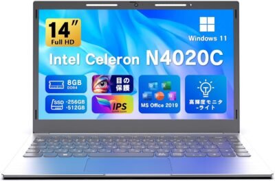 ラップトップ [MS Office 2019] [Win 11]  14インチPCラップトップ高速CPUセレロンN4020最大2.8 GHz/メモリ：DDR4 8GB/SSD：256GBラップトップ日本キーボード/USB 3.0*2/MINI HDM Thinおよび軽量ラップトップ