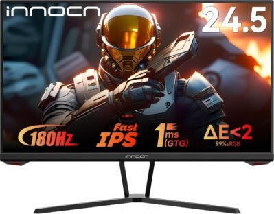 Innonn Gaming Monitorディスプレイ24.5インチPCゲームモニター高速IPSパネルマットシンチルト調整可能なVESAサポートFreesync&G -Sync(HDMIX2/DISPLAYPORT/FULL HD/180Hz/1MS)-25G1Gプラス