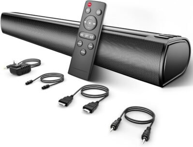 FELEMAN SOUND BAR TVスピーカーPCスピーカーBluetoothサポート音楽ゲームモードUSB光学デジタル補助HDMI（ARC）サポート