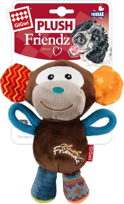 Gigwi Dog Toy Dog Dog Plush Friends Puffy Animal Monkey