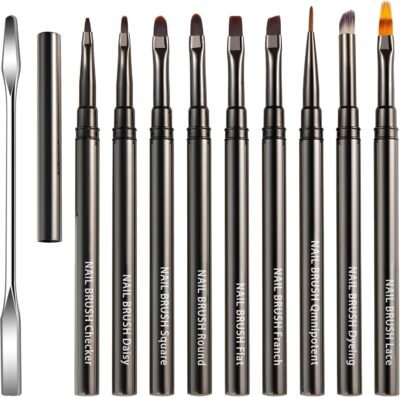 ジャスティットジェルネイルブラシ、ネイルブラシセット、ネイルブラシ、ジェルブラシ、ネイルアートブラシ、ジェルネイルペインティングブラシ、ネイルブラシセット、初心者セット、キャップ、高品質のナイロンファイバー、10のセットが含まれています