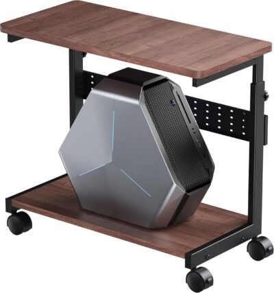 U-POWER Elevating Type, L-Shaped Desk, PC Rack, PC Rack, PC Wagon, Adjustable Height (Width 12.6 x Depth 26.4 x Height 23.6 to 31.5 inches (32 x 67 x 60 to 80 cm), Wood Grain X-1