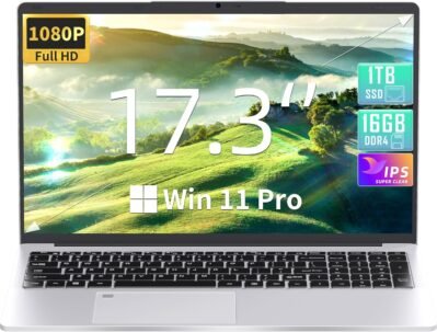 17.3インチ1080p IPS大画面ラップトップ [With Win 11 Pro/MS Office 2019] 第11世代Intel Celeron N5095 2.0〜2.8GHz / DDR4L 16GB /高速SSD 960GBフィンガープリント認証 / USB 3.0 / USB