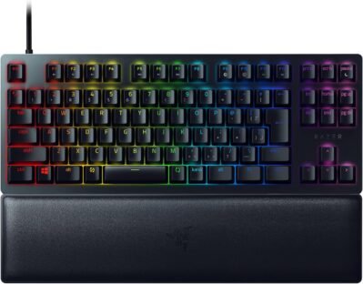 Razer Gaming Keyboard、Huntsman V2 Tenkeyless JP Linear Optical Switch、Japanes、JP Array、光学スイッチ、線形触覚、数値キーパッドレス、ダブルショットPBTキ​​ーキャップ、リストレスト、Chroma RGB、Chroma RGB、