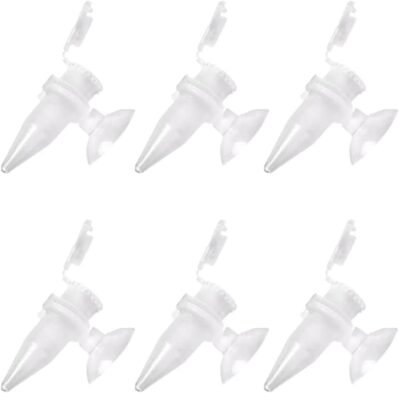 Yaarujee 6pcsエビフィーダー自動フィーダー水槽給餌カップブラインシュリンプhatcheryエビ給餌チューブ吸引カップ赤いバグ自動給餌魚アクアリウムフィーダーエビフィーダーチューブ