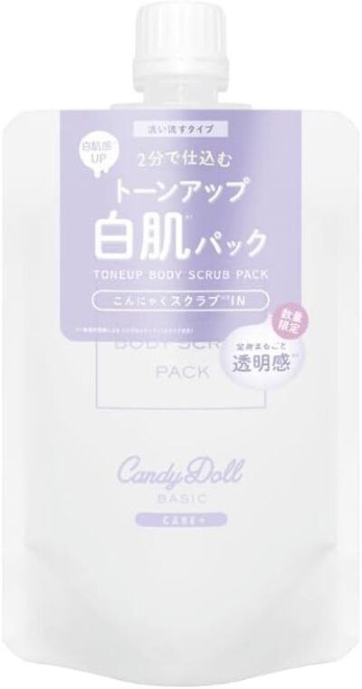 Candydoll Tsubasa Masuwaka Candy Doll Tone Up Scrub Pack A、6.3 Oz(180 g)、スキンケア、ビタミンC、トーンアップ、日本で作られた、スクラブ、剥離ケア、ボディケア、透明、白い肌、黒ずみ、