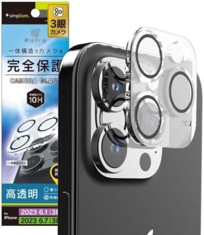 Simplism iPhone 15 Pro / 15 Pro Max [PicPro] クリアカメラレンズ保護ガラスTR-IP23M3-LCA-PCCCC