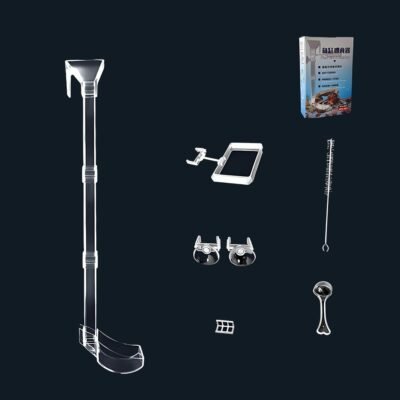 Tudouzzz Fish Feederチップ、トロピカルフィッシュ用の吸引カップ付き水族館フィーダー、金魚メダリオン、透明な水族館給餌ツール、魚摂食チューブ、簡単な給餌ツール、フィッティング給餌チューブ、