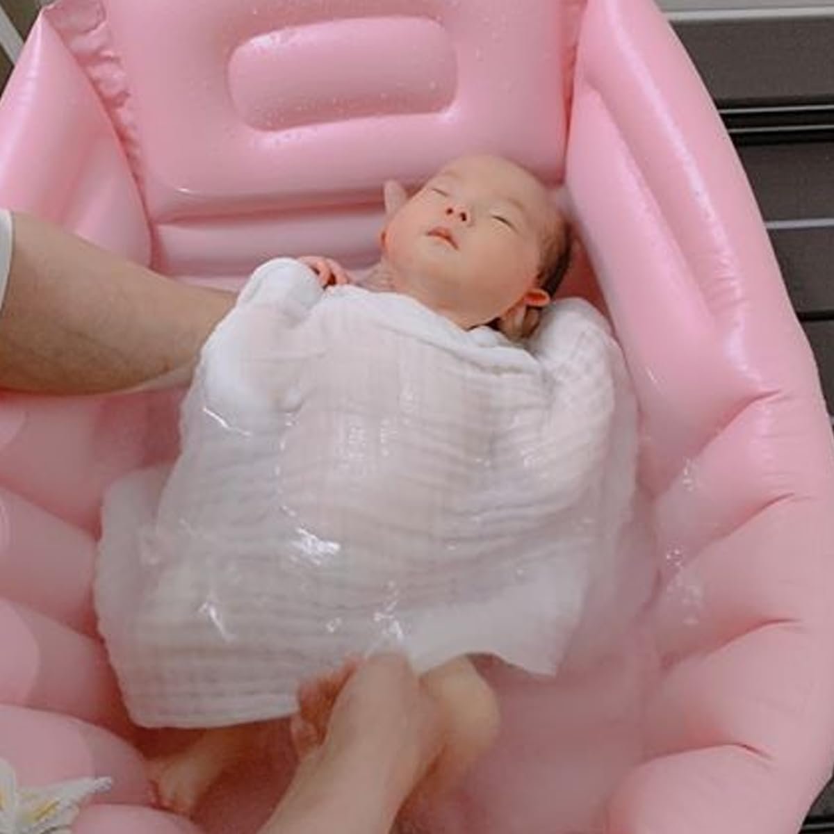 助産師ガーゼ、穏やかなガーゼ、1枚のシート/バッグ、タナカガーゼ100%コットン、乾燥しやすい長方形、約18.9 x 12.6インチ(48 x 32 cm)、入浴、新生児、ベビーバス - 이미지 5