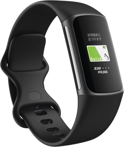 [Suica Compatible] Fitbit充電5トラッカーブラック/グラファイト [Up to 7 Days Battery Life/GPS Compatible/Smart Watch]