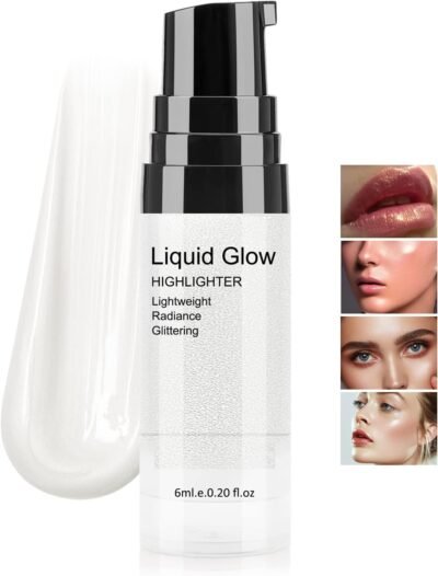 BOOBEEN LIQUID HIGHLIGHTER、SHANE SHIMMERメイク、滑らかなグローイルミネータードロップ、顔と体のための液体蛍光ペンヌードグローグリッター、放射皮膚