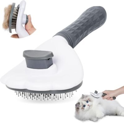 犬用のケースレットペットブラシ、猫ブラシ、シーバイヌ、ピンブラシ、ラウンドピンブラシ、脱毛、デッドヘアの除去、クリーニングブラシ、グルーミングとケア、小規模および中犬、猫、猫、短い髪のためのケア