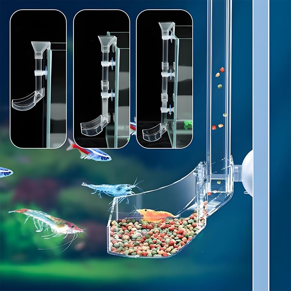 Tudouzzz Fish Feederチップ、トロピカルフィッシュ用の吸引カップ付き水族館フィーダー、金魚メダリオン、透明な水族館給餌ツール、魚摂食チューブ、簡単な給餌ツール、フィッティング給餌チューブ、 - 이미지 7
