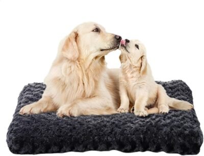 大きな犬用のgosgjmep犬のベッド、犬のベッド中犬|取り外し可能な防水犬の木箱パッド洗える犬のベッド – 滑り止め犬のベッドと家具、猫用の冬の快適な犬の木枠マット、子犬、