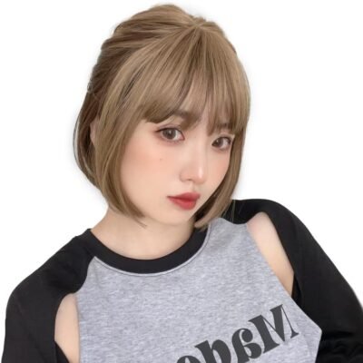 Bright Lara tf1704-TRW Short Full Wig, Women’s Wig, Women’s Wig, Black Hair, Blonde, Everyday Use