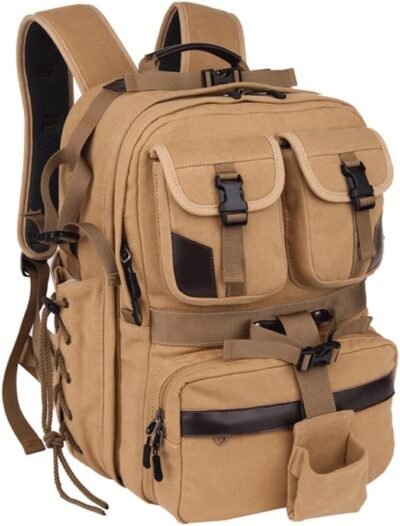 hkgfayo大容量ダブルショルダーカメラバッグキャンバス一眼レフカメラ外側デジタルバッグ