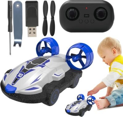 リモートコントロールカー、リモートコントロールのおもちゃ車、ポータブルrcカー防水ドリフトオート -ホバークラフトキッズのおもちゃ、クリスマスの誕生日パーティーのための高速ドローンボート