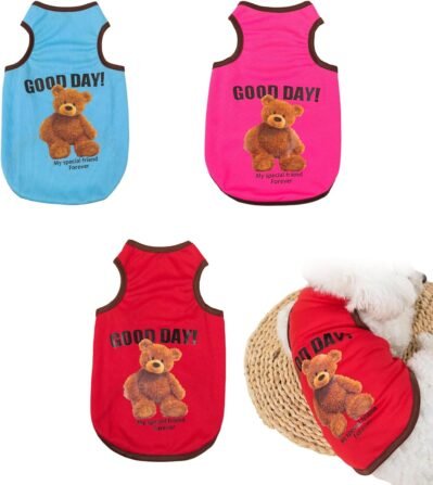 犬の服、春と夏、犬の服、ペットの服、小さな犬、薄い、袖なし、プリントTシャツ、ノースリーブ、パジャマ、かわいい、スタイリッシュ、柔らかく、通気性、速乾性、猫の服、ラウンジウェア、ラウンジウェア、