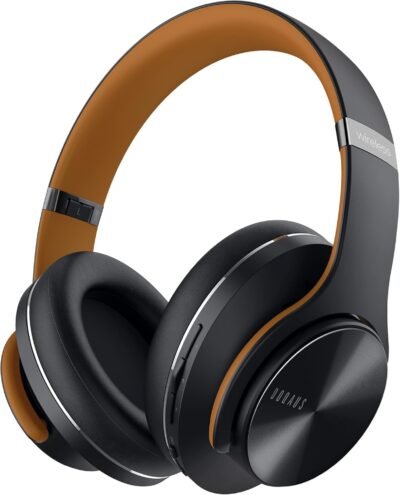 Doqausヘッドフォン、Bluetooth 5.3、ワイヤレスヘッドフォン、最大80時間の連続再生、3EQサウンドモード、オーバーイヤーヘッドフォン、内蔵マイク、有線、密閉型、メモリフォーム、耳が簡単、