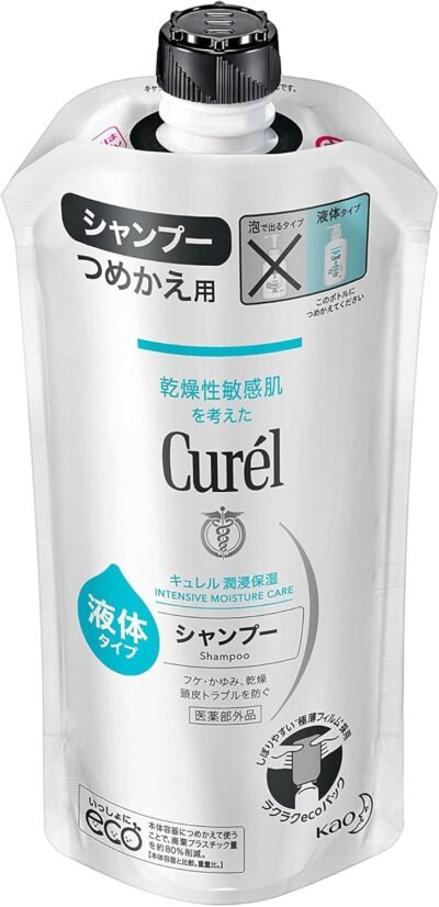 Curel Shampoo、Refill、11.8 fl Oz(340 ml)(赤ちゃんに使用できます)、弱酸、香りなし、カラーフリー
