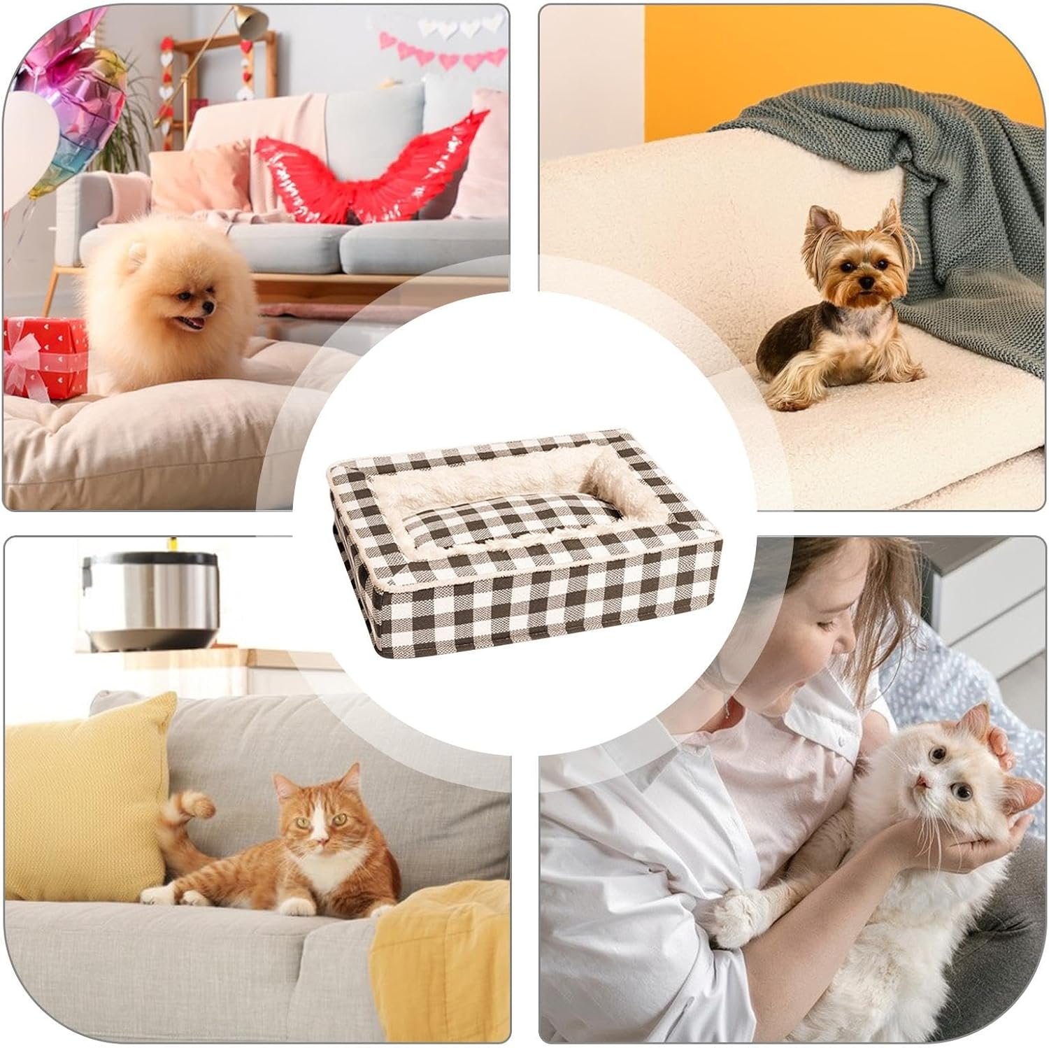 犬用ベッド、犬用ベッド&家具、洗える犬用ベッドソフトタータン犬用ソファ -犬用ベッド小型、中型、大型のペット用の犬用家具、犬用ベッド、犬用アクセサリー - 이미지 4