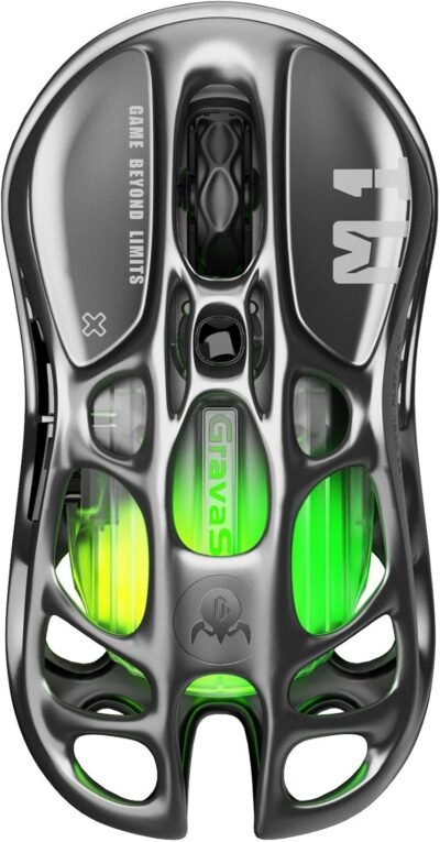 Gravastar Gaming Mouse、Wireless、Wireless、4K PAW3395センサー、26000dpi、4Kポーリングレート、低レイテンシ、高感度、2.4g/Bluetooth/USB Wired、200時間の継続的使用、再彫刻能力、光RGB、