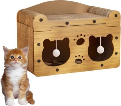猫爪とぎキャットハウス爪とぎ二階二階猫爪研ぎ猫ダンボールハウス通気キャットタワー猫ベッド猫のおもちゃ付属