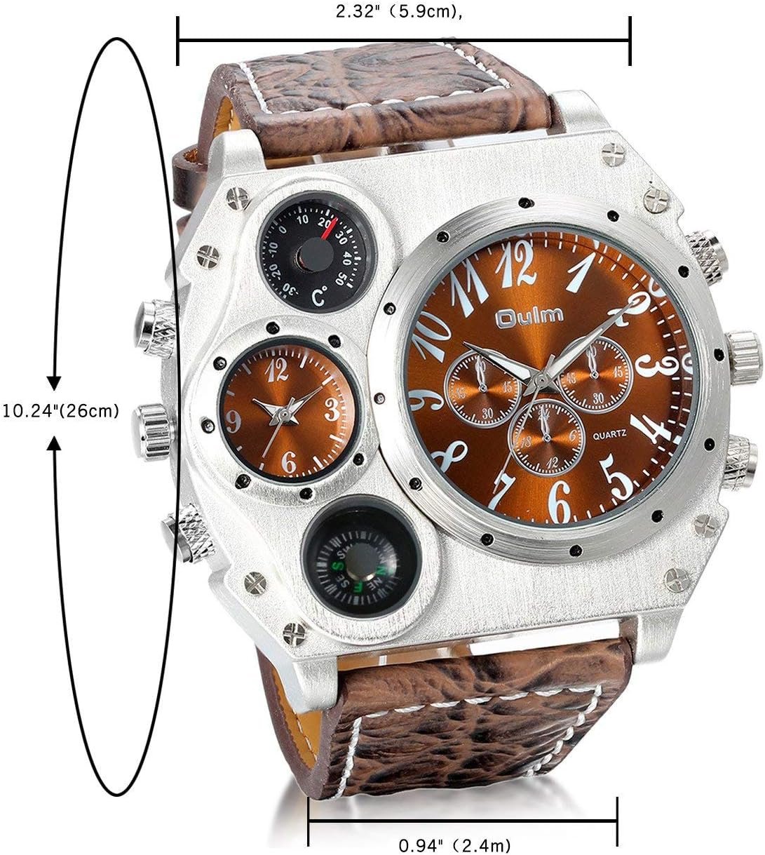 ジュエリーウェイメンズウォッチ、スポーツウォッチ、防水、日本の石英、アナログディスプレイ、デュアルタイム、ホーン、ファッション、アクセサリー、オレンジ色、ギフトボックス、ブラウン - 이미지 7