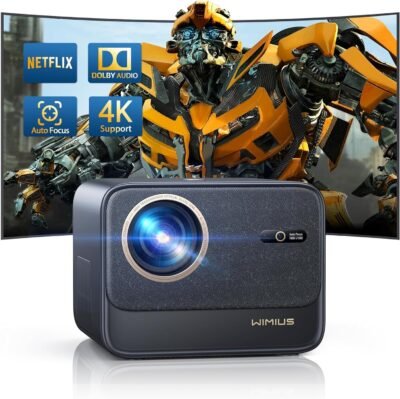 Wimiusプロジェクター、高輝度780 ANSI Android TV 11.0、Dolby Sound、4K互換、5 Gwifi、Bluetooth 5.3 [Auto Focus/Auto Keystone Correction/Sealed Optical Dustproof/For Home and Business]