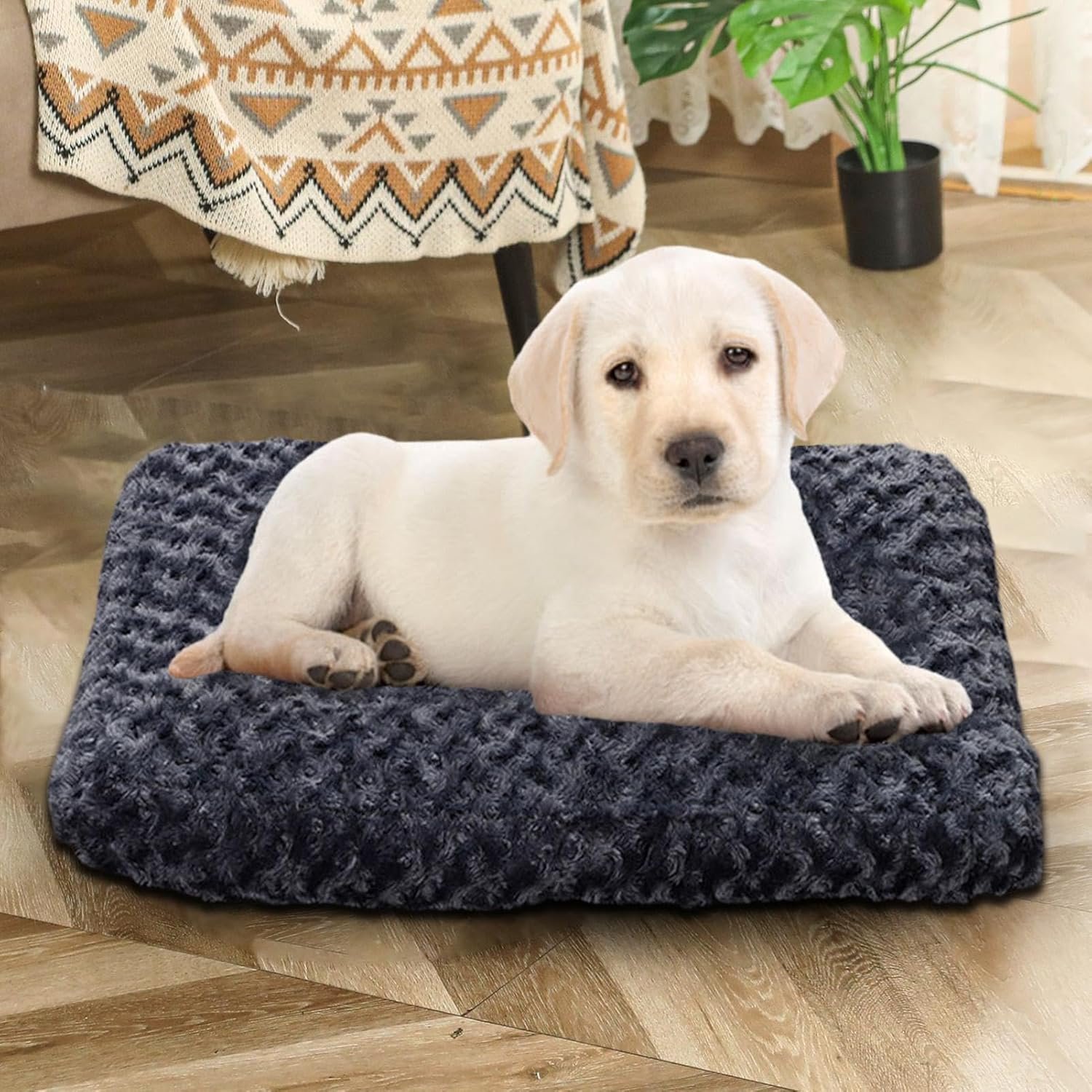 犬用クレートベッド、大型犬用ベッド | 犬用ベッド防水洗える犬用ベッド取り外し可能な犬用クレートパッド -快適な中型犬用ベッド、家庭用、屋内、冬用の滑り止め犬用ベッドと家具 - 이미지 2
